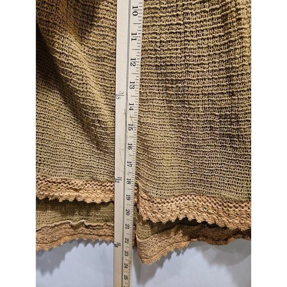 Parsley & Sage Asymmetrical Tunic Top Sweater Artsy Art Textured Women's L Brown - Picture 6 of 8